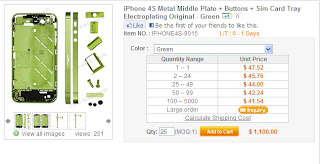 iPhone 4S Metal Middle Plate + Buttons + Sim Card Tray Electroplating Original - Green