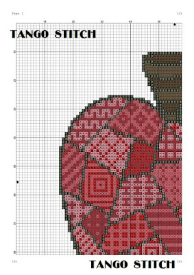 Apple ornament cute fruit cross stitch pattern - Tango Stitch