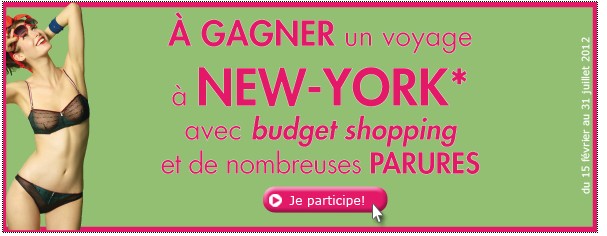 Jeu concours Billet Doux: 700 parures de lingerie Billet Doux (20 euros) + 1 voyage à New York bon plan jeux concours gratuit