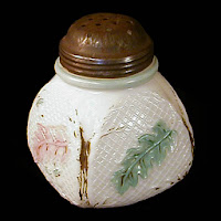 EAPG Milk Glass Netted Oak Sugar Shaker