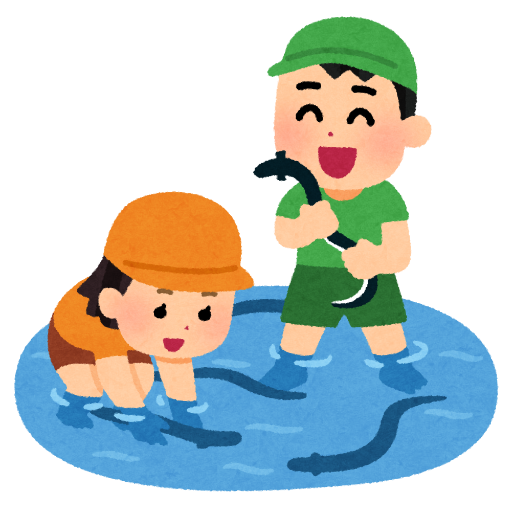 ウナギのつかみ取りのイラスト かわいいフリー素材集 いらすとや ウナギのつかみ取りのイラスト かわいいフリー素材集 いらすとや