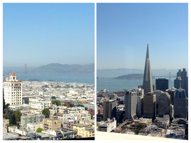 Golden Gate and Bay bridges from Fairmont Hotel