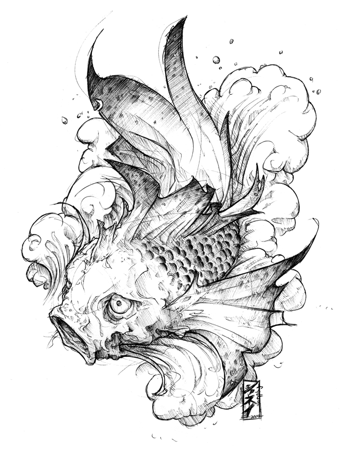 Japanese Koi Fish Tattoo Design