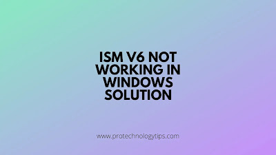 ISM not working in windows 7