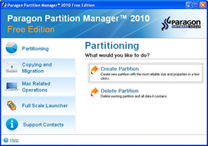 Paragon Partition Manager 2010 Free Edition 