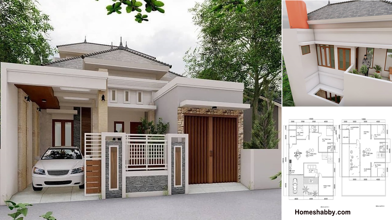 Desain Dan Denah Rumah Toko Dengan Ukuran 12 X 15 M 3 Kamar Tidur Dan Musholla Cocok Untuk Orang Kaya Di Kampung Homeshabbycom Design Home Plans