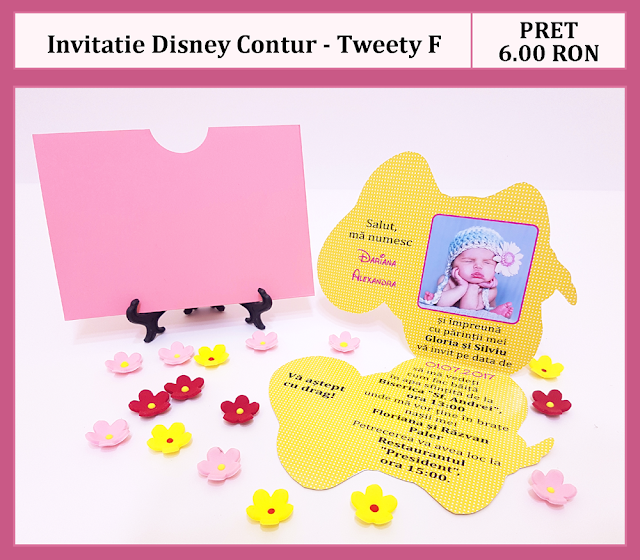 invitatii botez contur Tweety