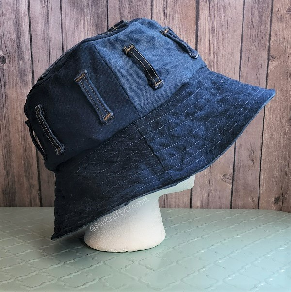 Up-cycled Denim Pillow Made of Recycled Jean Buttons 