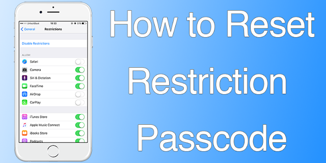 Reset Restriction Passcode On iPhone