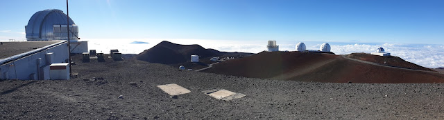 Telescopes on the summit of Maunakea.