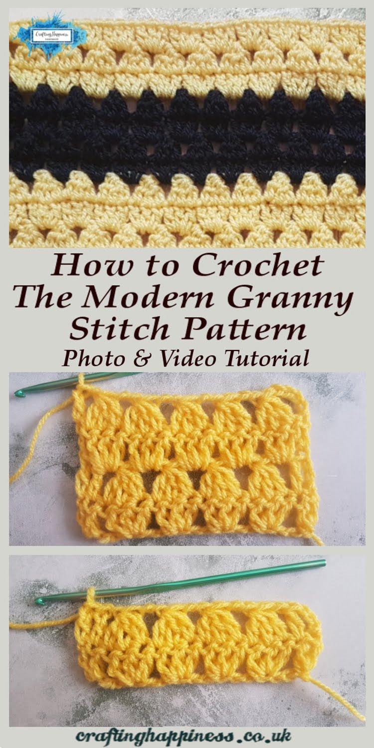 Crochet Modern Granny Stitch Free Tutorial | Crafting Happiness