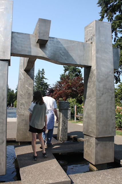 Taking in the moment at the Frank L. Beach Memorial.