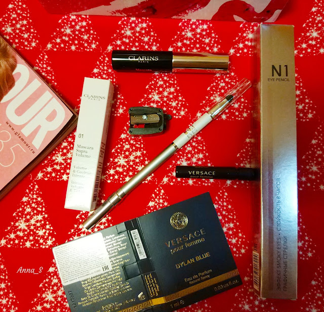 GlamBox, коробочки красоты, L'Occitane, Londa, Versace, Clarins, N1, annabeautystuff, beautybox