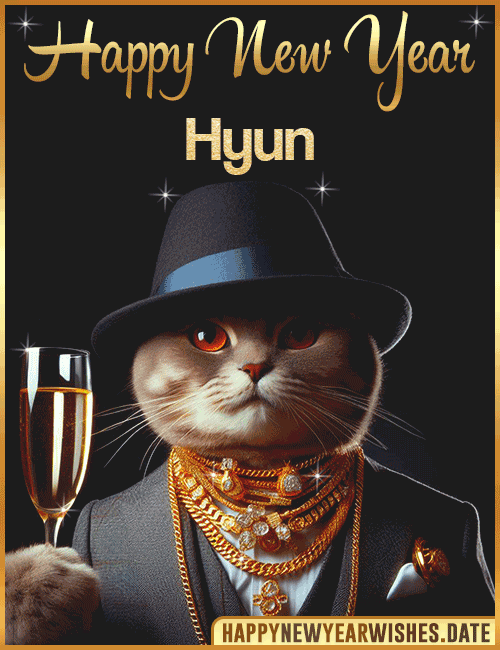 Happy New Year Cat Funny Gif Hyun
