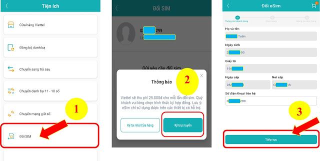 Hướng dẫn đổi Esim viettel online đơn giản bằng ứng dụng my viettel