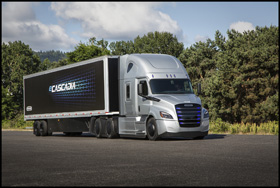 The Freightliner eCascadia electric vehicle