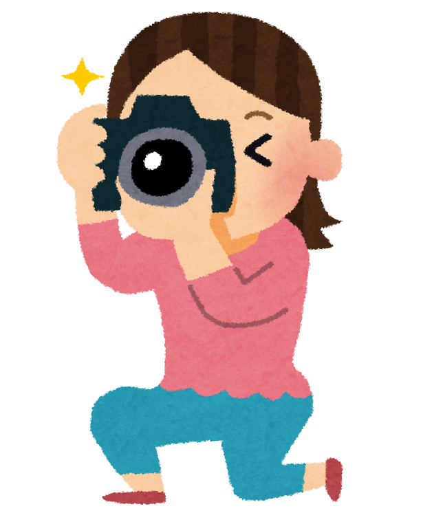 一眼レフカメラを構える女性のイラスト カメラ女子 かわいいフリー素材集 いらすとや