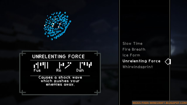 Unrelenting Force en Minecraft 1.7.10 gracias al Mod Dragon Shouts