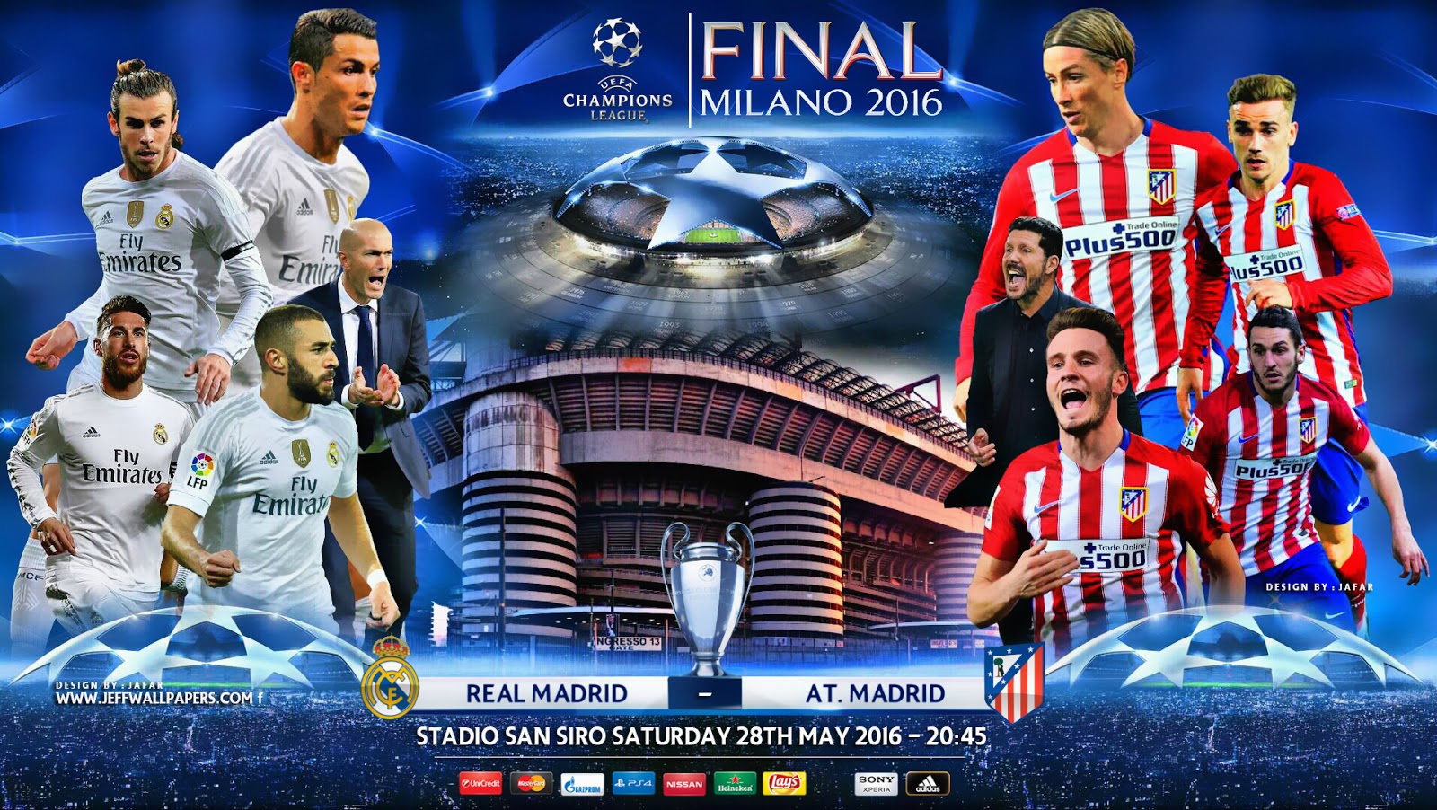 Real Madrid Vs Atletico Madrid Final Champions 2016 Wallpaper