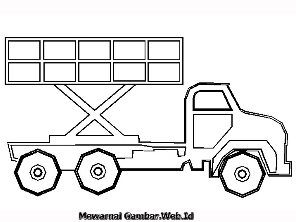 Gambar Mewarnai Mobil Truk | Mewarnai Gambar