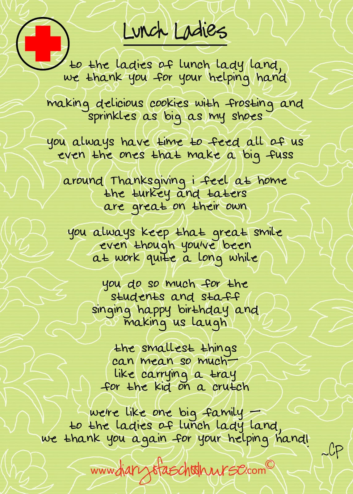 Lunch Lady Appreciation Poem