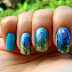 Gorgeous blue flower on nails (NOTD)