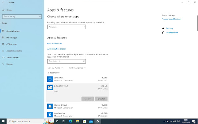 Go to Apps in Windows 10 and uninstall the app