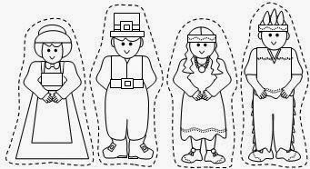 Pilgrim and Native American Thanksgiving templates