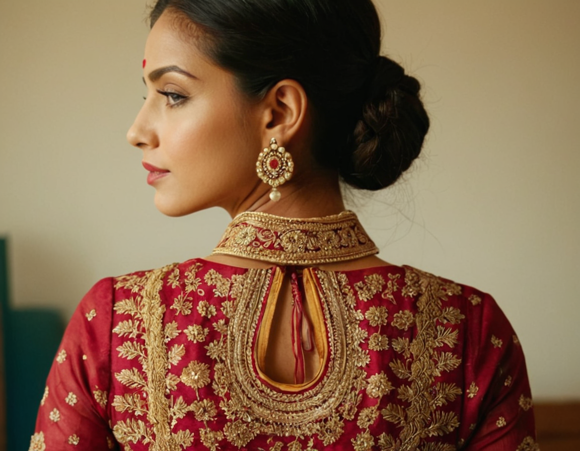 Collar Neck Blouse Back Designs