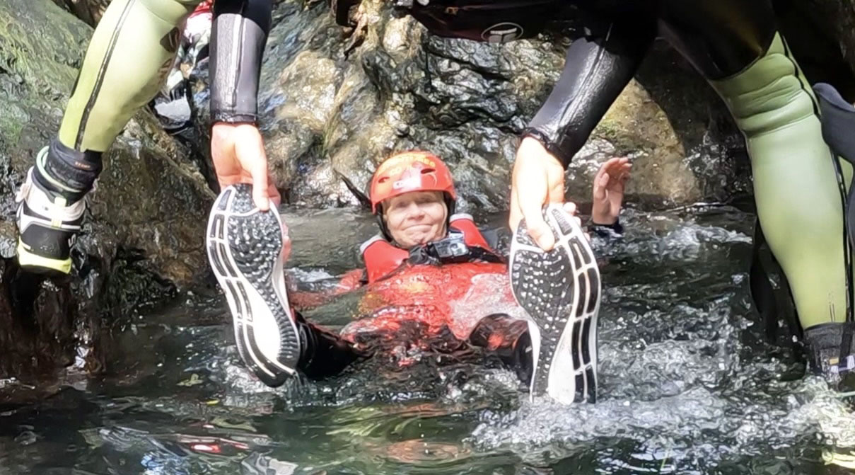 Gail Hanlon from Is This Mutton tries ghyll scrambling in the Lake District, over 60!