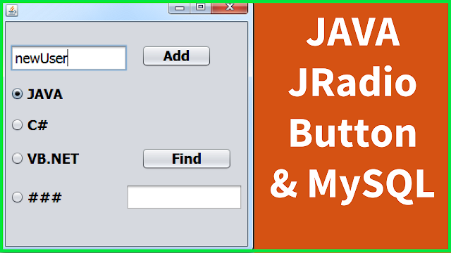  How To Use A RadioButton With MySQL Database In Java NetBeans Java - Using jRadioButton With MySQL Database