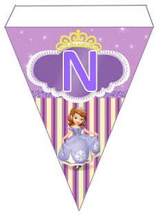 Banderines para Cumpleaños de la Princesa Sofía para Imprimir Gratis. Sofia the First Free Printable Bunting.