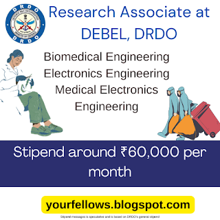 Vacancy for RA at DEBEL, DRDO