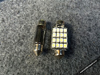 16 SMD LED C5W festoon bulb vs halogen original