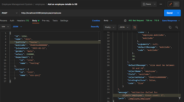 spring boot annotation bean validation @size annotation in hibernate