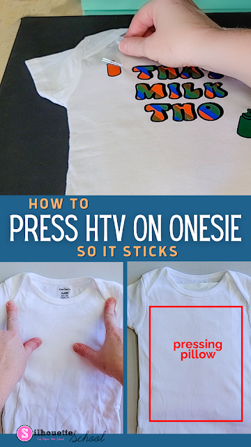 Silhouette 101, Silhouette America blog, Heat press, HTV, baby onesie