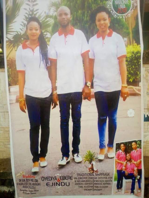 Photo: Young man set to marry two women same time in Abia State