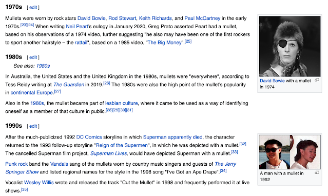 The 1970s, 80s, and 90s section of the Wikipedia mullet article.
