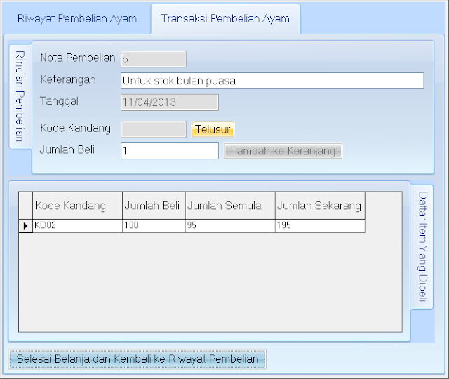 aplikasi penjualan ayam, aplikasi penjualan, aplikasi vb6, vb6 dan ms access