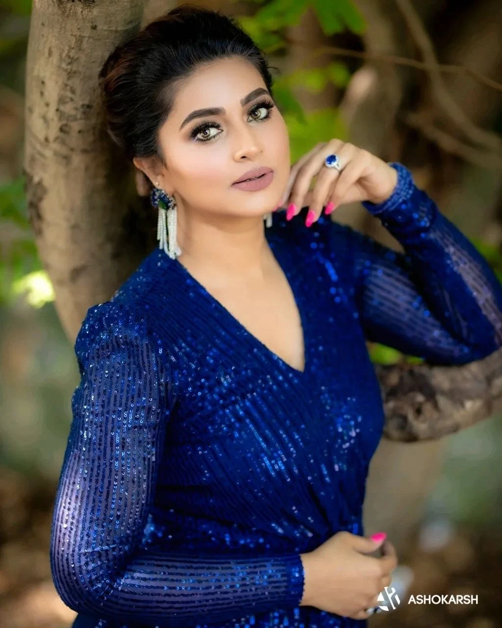 Actress Sneha Prasanna Lovely Looks In Long Blue Gown