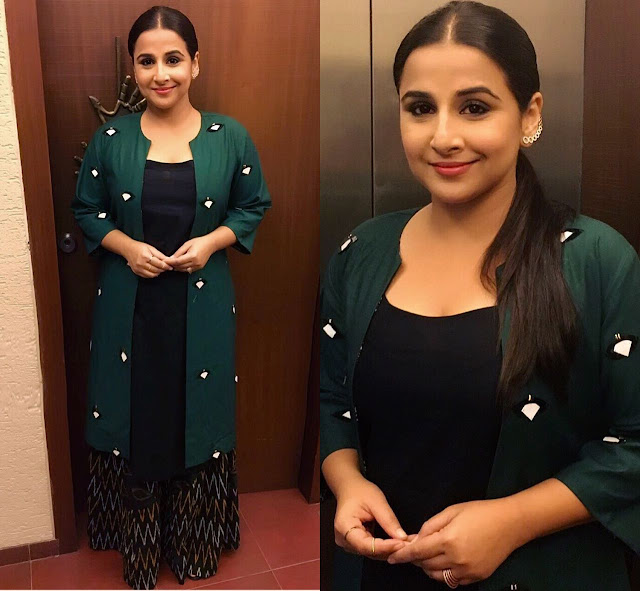 Spotted: Vidya Balan in WOODS shoes & Minawala Jewelry