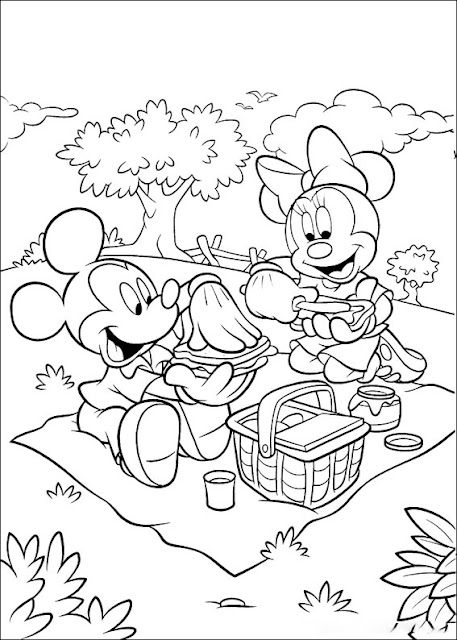 Baby Mickey Mouse Cartoon Coloring Pages Free Printable Black