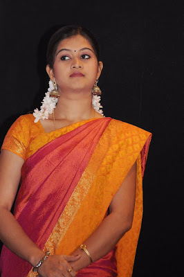 Tamil TV Actress Monika in Cute Saree Photos