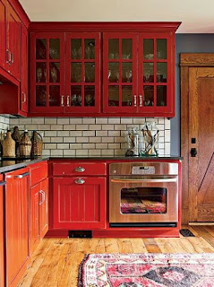 Ideias para Decorar uma Cozinha em Vermelho, num Estilo Rústico