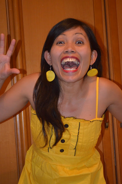 Meet the kind and beautiful Ate Ruma wearing my yellow stuffs in one of 