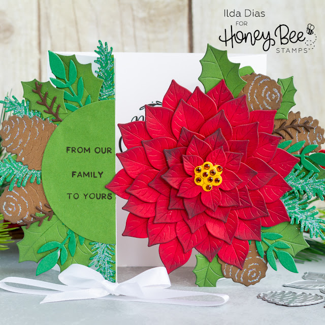 Poinsettia Petal Gatefold Christmas Card | Honey Bee Stamps by ilovedoingallthingscrafty.com