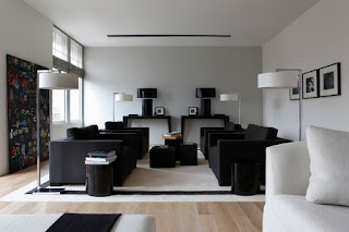 black sofa for modern living room