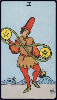 The 2 of Pentacles - Tarot Card from the Rider-Waite Deck