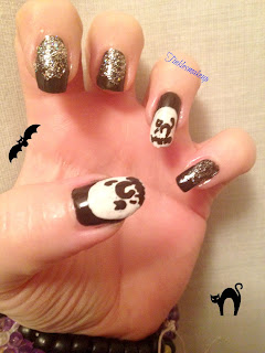 nail art gatto nero halloween