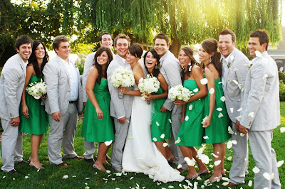 Her bridesmaids wore GREEN!